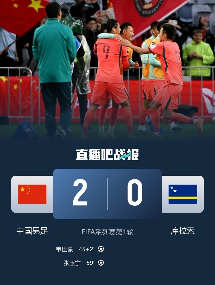 國足2-0完勝世界杯新軍庫拉索 張玉寧傳射主導戰(zhàn)術(shù)勝利