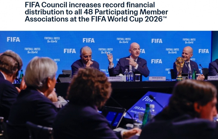 FIFA大會通過捂嘴紅牌、黃牌清零等多項改革，2026世界杯分成增至8.71億