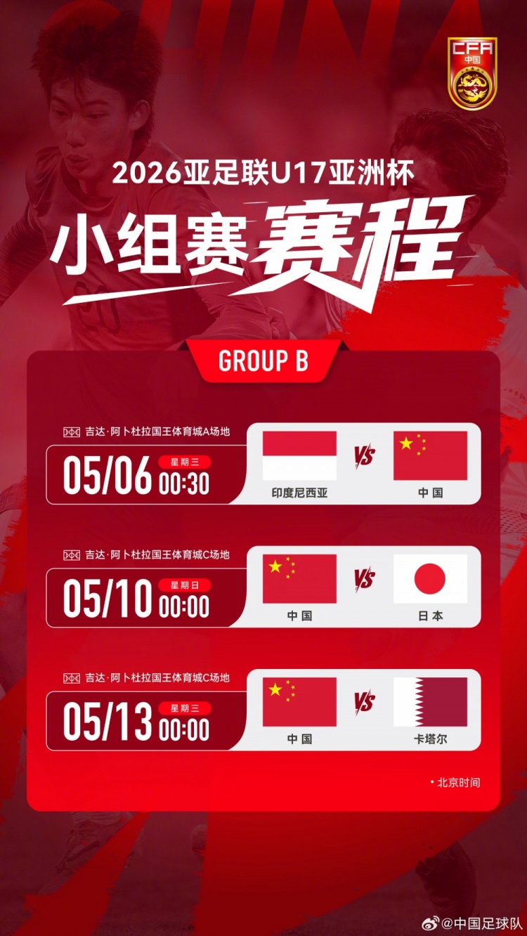 U17亞洲杯：中國小將首戰(zhàn)印尼，艾比布拉領(lǐng)銜攻擊線